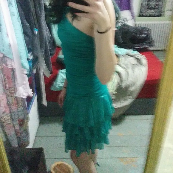 Turquoise sparkly dress - Picture 2 of 3